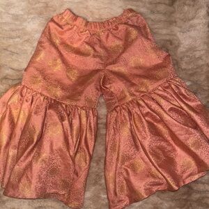 6for20✅ Minnie Rose Kids Formal Flared Bottoms in Orange and Gold